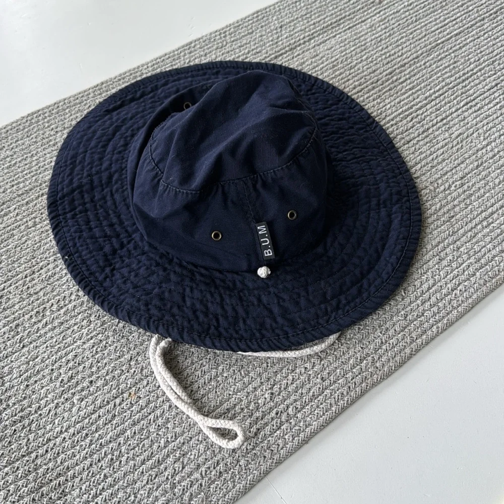 Vintage B.U.M. Equipment Navy Blue Ripstop Cotton Bucket Hat Sun Hat One Size